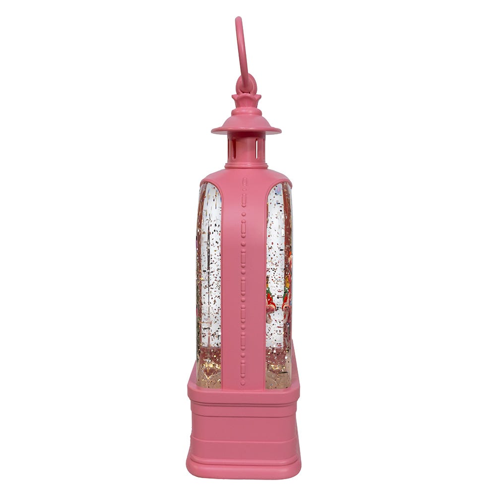 Kurt Adler 9.75-Inch Battery Operated USB LED Lighted Flamingo Riding Motorcycle Water Lantern